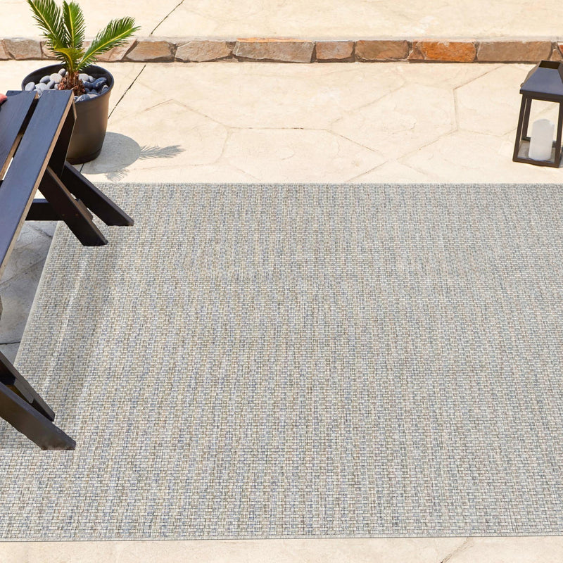 Patio Perfection Collection Area Rug - Veranda (Light Gray) Square Light Gray  lifestyle 62