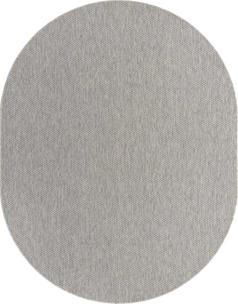 Patio Perfection Collection Area Rug - Veranda (Light Gray) Oval Light Gray Main