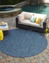 Patio Perfection Collection Area Rug - Veranda (Blue) Round Blue  lifestyle 18