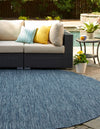 Patio Perfection Collection Area Rug - Veranda (Blue) Round Blue  lifestyle 23