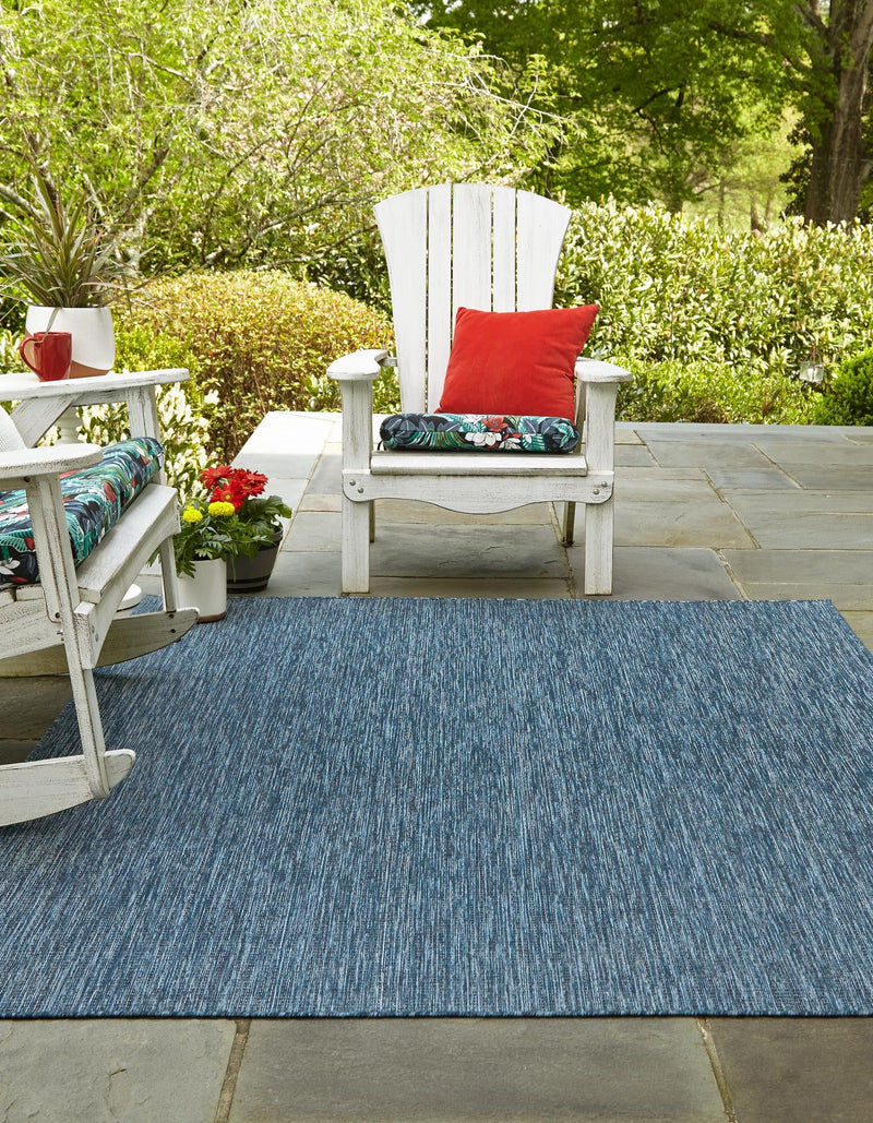 Patio Perfection Collection Area Rug - Veranda (Blue) Square Blue  lifestyle 24