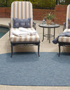 Patio Perfection Collection Area Rug - Veranda (Blue) Oval Blue  lifestyle 2