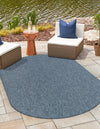 Patio Perfection Collection Area Rug - Veranda (Blue) Oval Blue  lifestyle 3