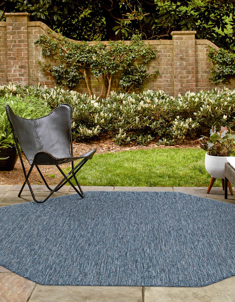 Patio Perfection Collection Area Rug - Veranda (Blue) Octagon Blue  lifestyle 4