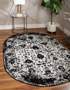 Cascade Range Collection Area Rug -  Shasta (Black and White) Oval Black and White  lifestyle 0