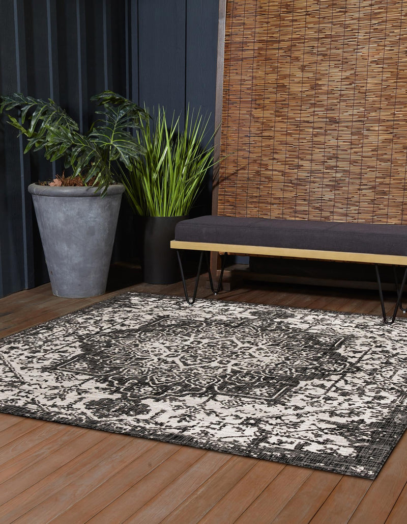 Urban Oasis Rugs Collection Area Rug -  Penthouse (Charcoal Gray) Square Charcoal Gray  lifestyle 2