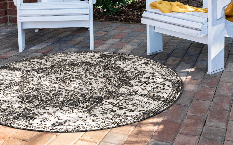 Urban Oasis Rugs Collection Area Rug -  Penthouse (Charcoal Gray) Round Charcoal Gray  lifestyle 2