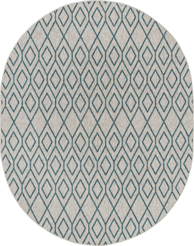 Urban Oasis Rugs Collection Area Rug -  Boulevard (Gray Teal) Oval Gray Teal Main