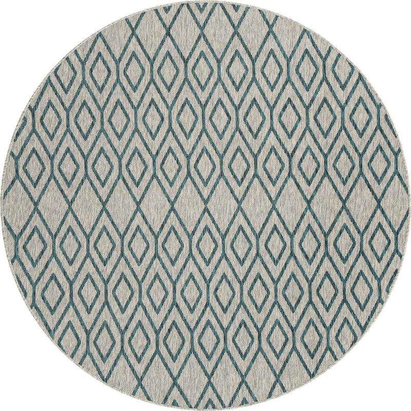 Urban Oasis Rugs Collection Area Rug -  Boulevard (Gray Teal) Round Gray Teal Main