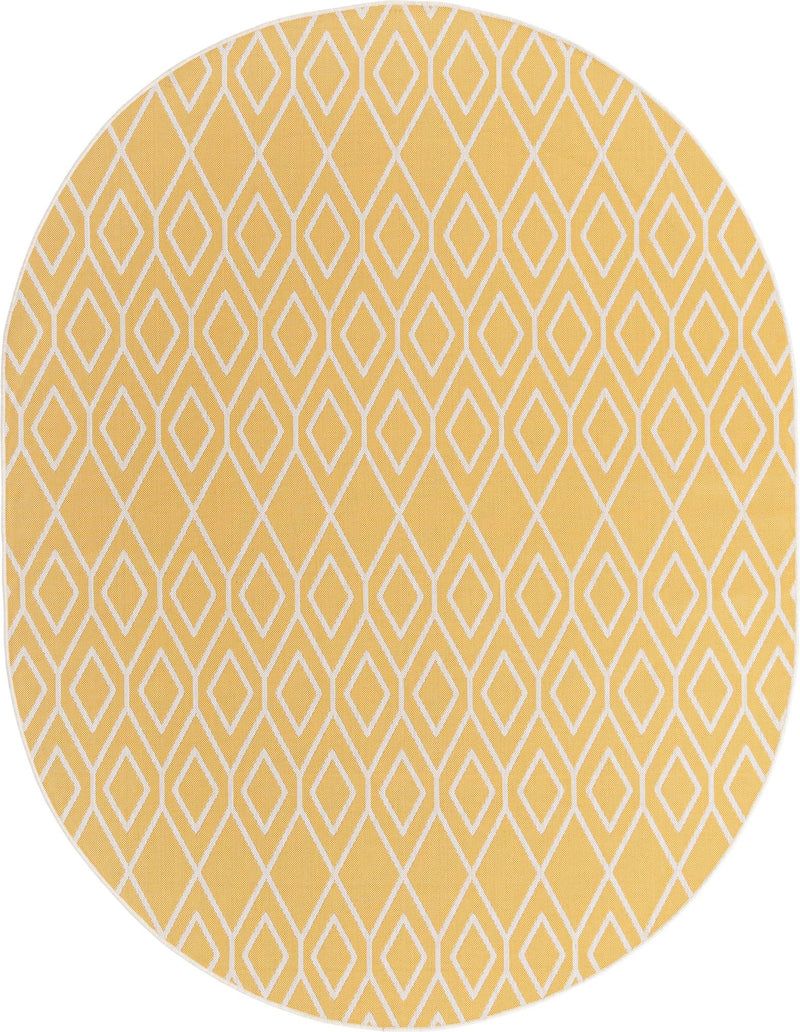 Urban Oasis Rugs Collection Area Rug -  Boulevard (Yellow Ivory) Oval Yellow Ivory Main