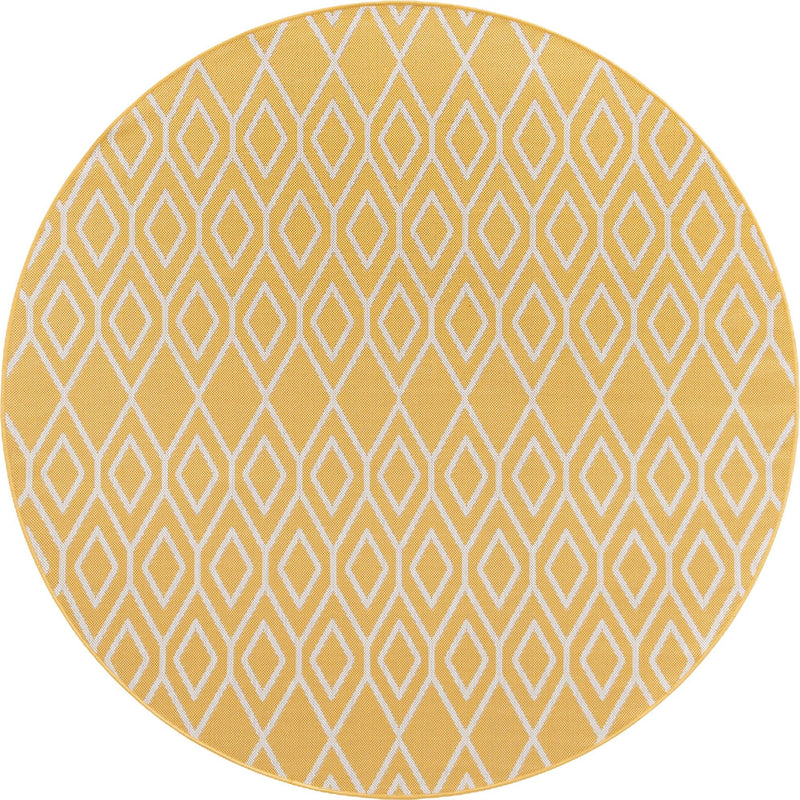 Urban Oasis Rugs Collection Area Rug -  Boulevard (Yellow Ivory) Round Yellow Ivory Main