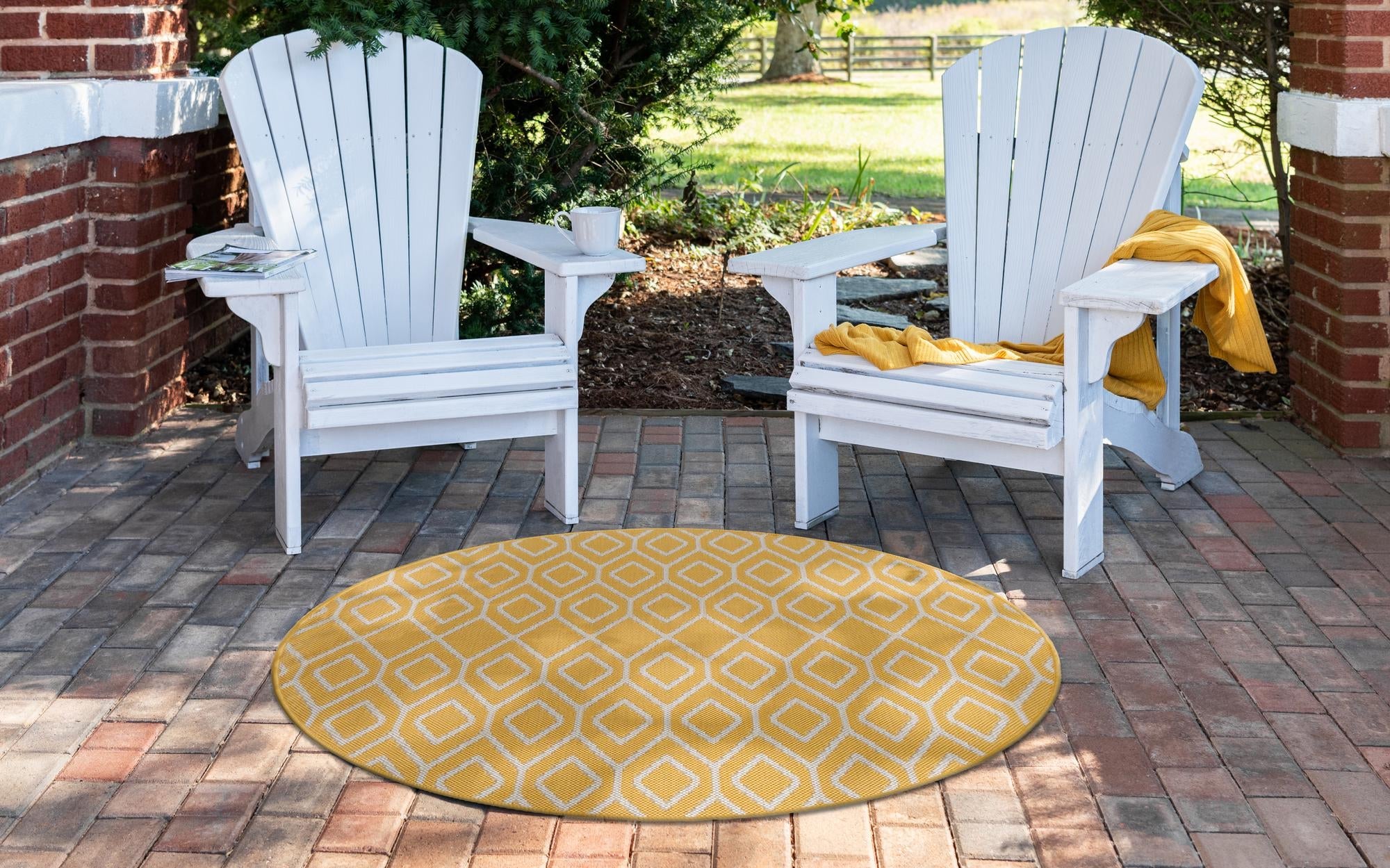 Urban Oasis Rugs Collection Area Rug -  Boulevard (Yellow Ivory)