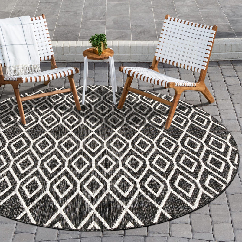 Urban Oasis Rugs Collection Area Rug -  Boulevard (Charcoal Gray) Round Charcoal Gray  lifestyle 0