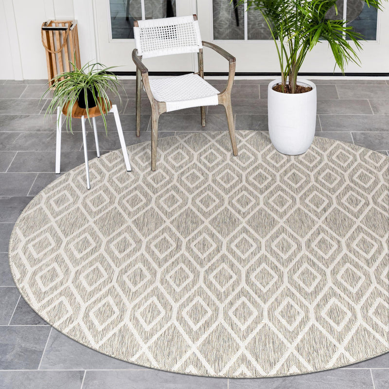 Urban Oasis Rugs Collection Area Rug -  Boulevard (Gray Cream) Round Gray Cream  lifestyle 0