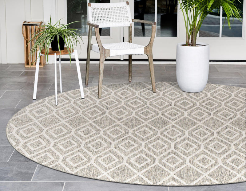 Urban Oasis Rugs Collection Area Rug -  Boulevard (Gray Cream) Round Gray Cream  lifestyle 2