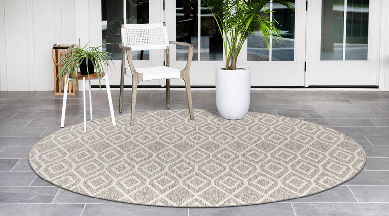 Urban Oasis Rugs Collection Area Rug -  Boulevard (Gray Cream) Round Gray Cream  lifestyle 3