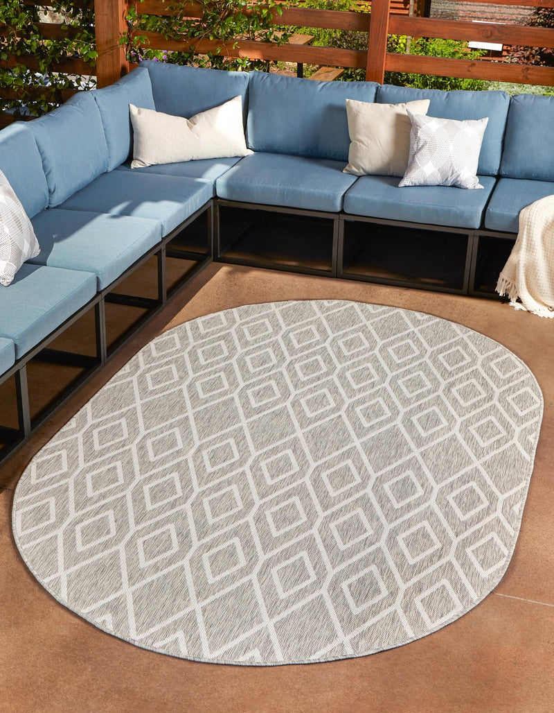 Urban Oasis Rugs Collection Area Rug -  Boulevard (Gray Cream) Oval Gray Cream  lifestyle 0