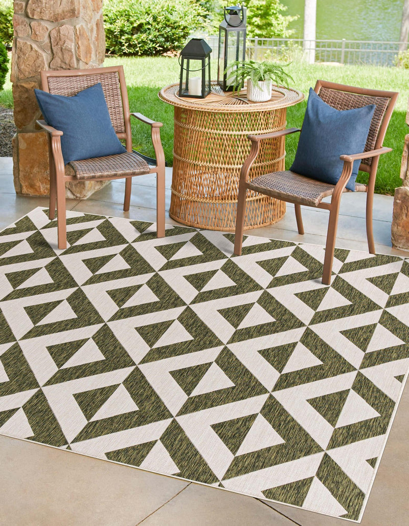 Urban Oasis Rugs Collection Area Rug -  Highrise (Green) Square Green  lifestyle 0