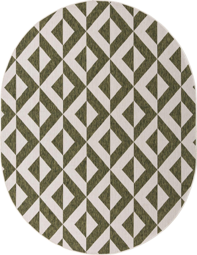 Urban Oasis Rugs Collection Area Rug -  Highrise (Green) Oval Green Main