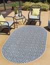 Urban Oasis Rugs Collection Area Rug -  Rooftop (Blue) Oval Blue  lifestyle 2