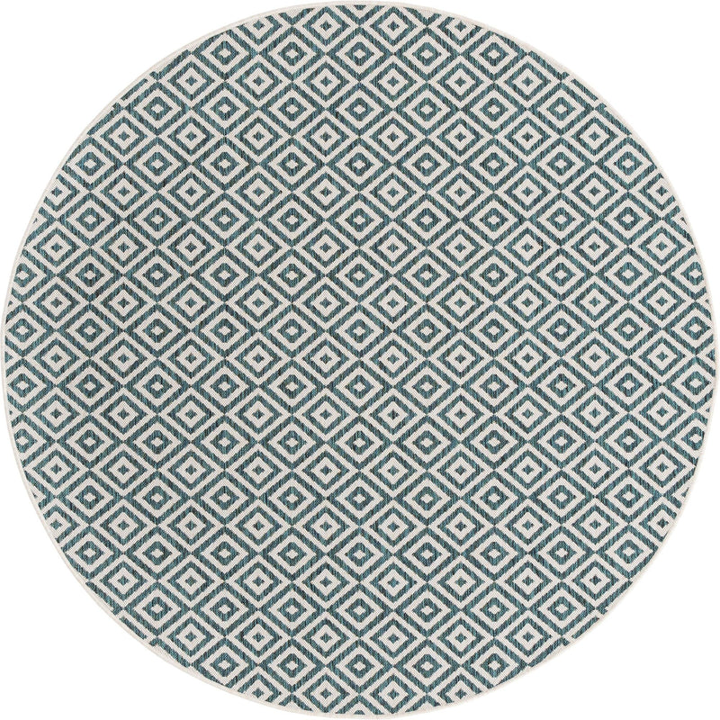 Urban Oasis Rugs Collection Area Rug -  Rooftop (Teal) Round Teal Main