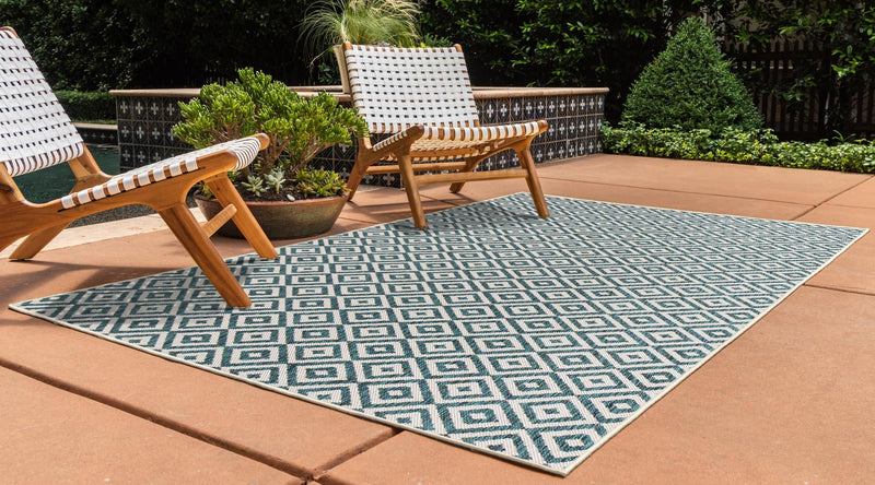 Urban Oasis Rugs Collection Area Rug -  Rooftop (Teal) Rectangle Teal  lifestyle 2