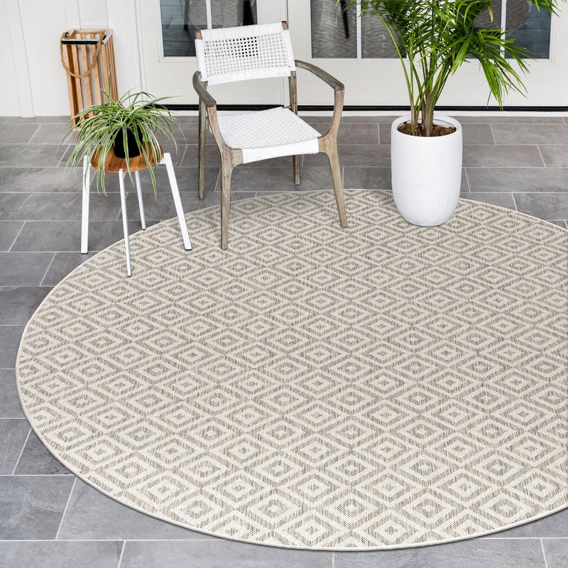 Urban Oasis Rugs Collection Area Rug -  Rooftop (Light Gray) Round Light Gray  lifestyle 0