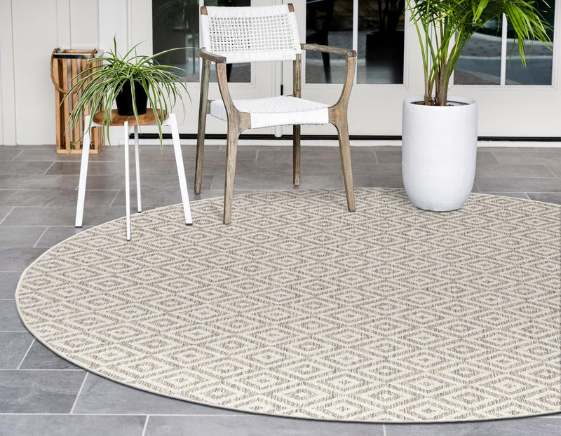 Urban Oasis Rugs Collection Area Rug -  Rooftop (Light Gray) Round Light Gray  lifestyle 2