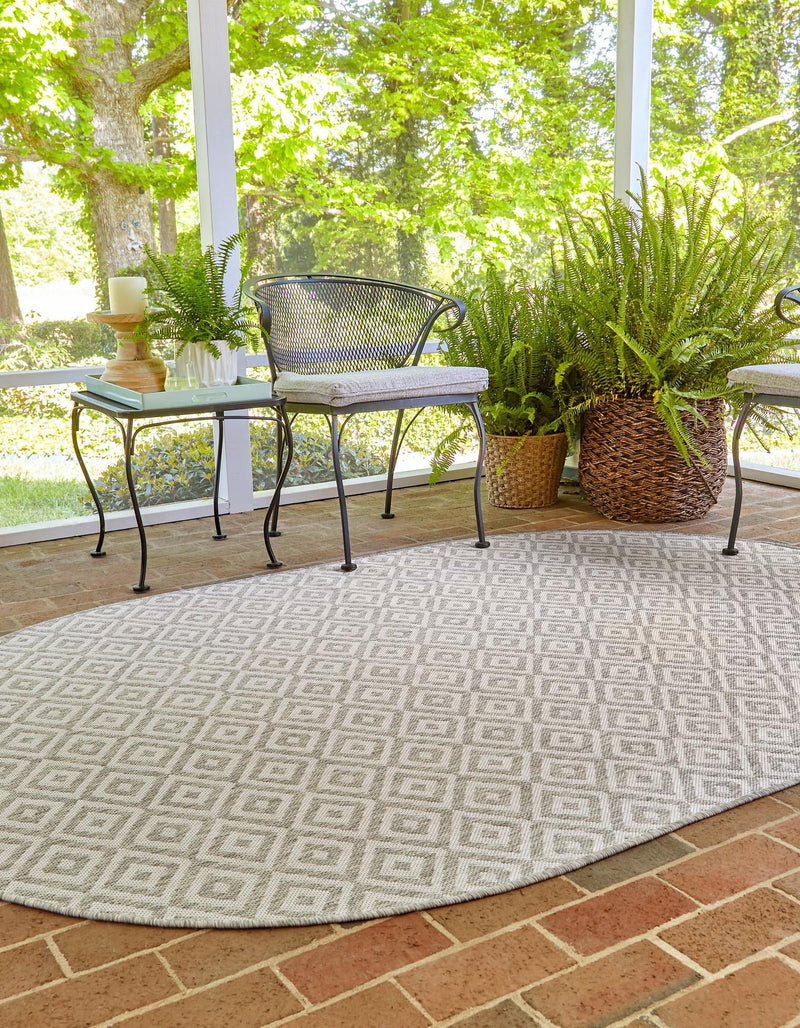 Urban Oasis Rugs Collection Area Rug -  Rooftop (Light Gray) Oval Light Gray  lifestyle 2