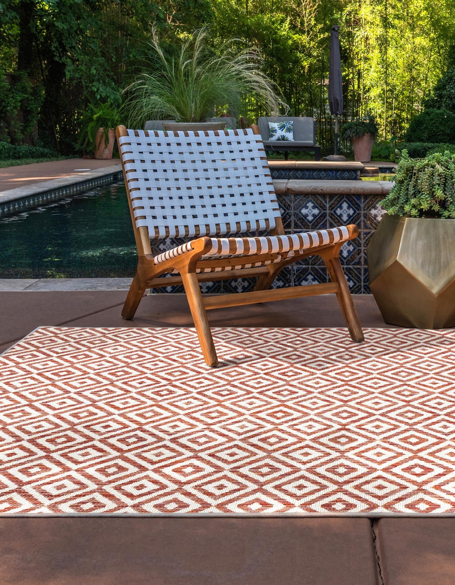 Urban Oasis Rugs Collection Area Rug -  Rooftop (Rust Red)