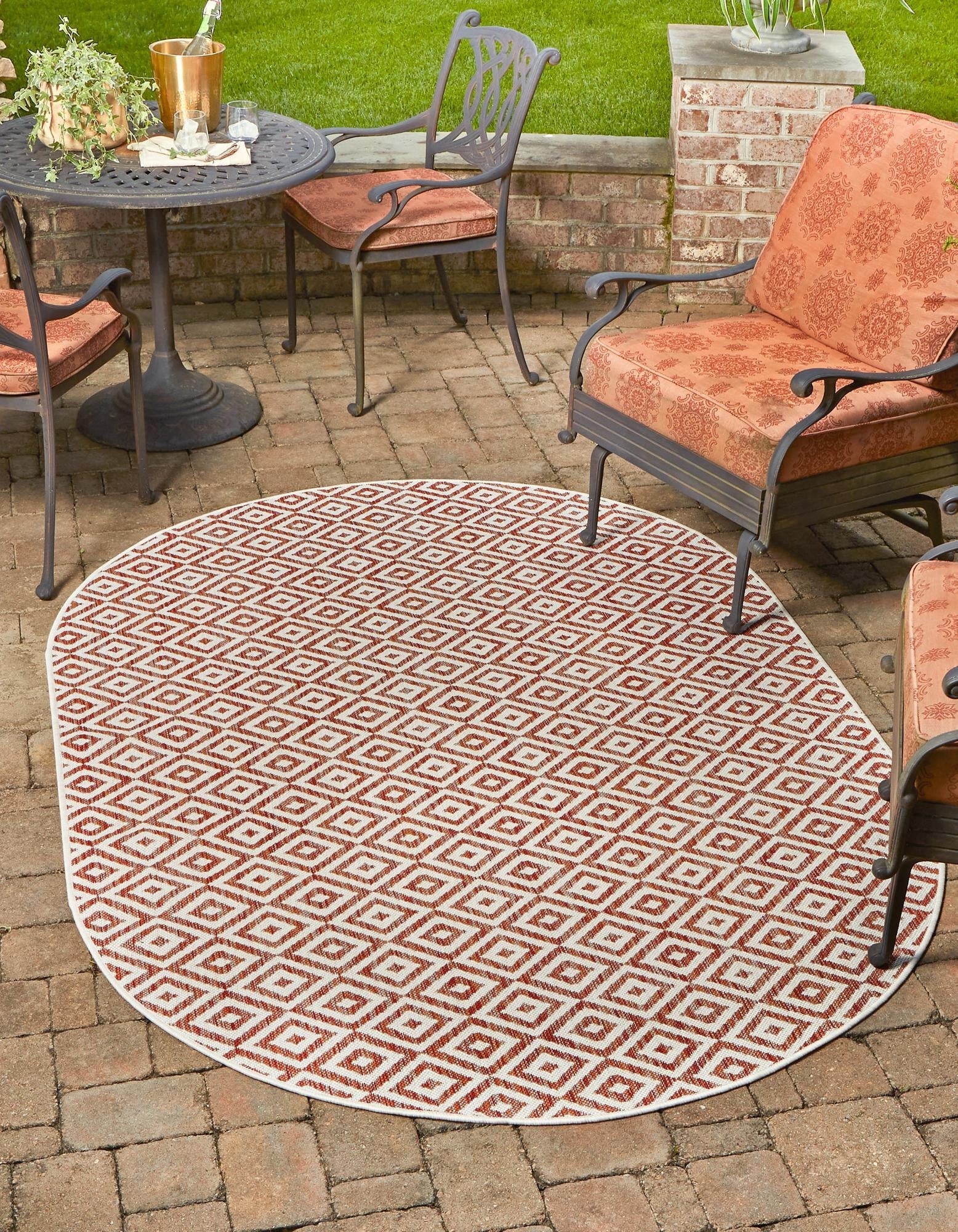 Urban Oasis Rugs Collection Area Rug -  Rooftop (Rust Red)