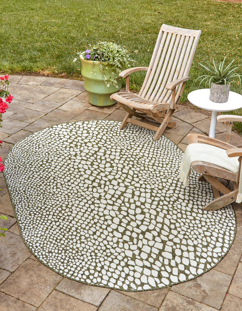 Urban Oasis Rugs Collection Area Rug -  Terrace (Green) Oval Green  lifestyle 0