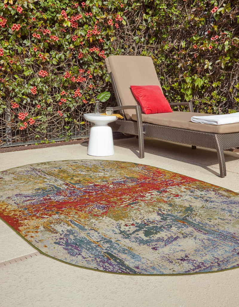 Urban Terrace Collection Area Rug -  Terrace Oval Multi  lifestyle 27