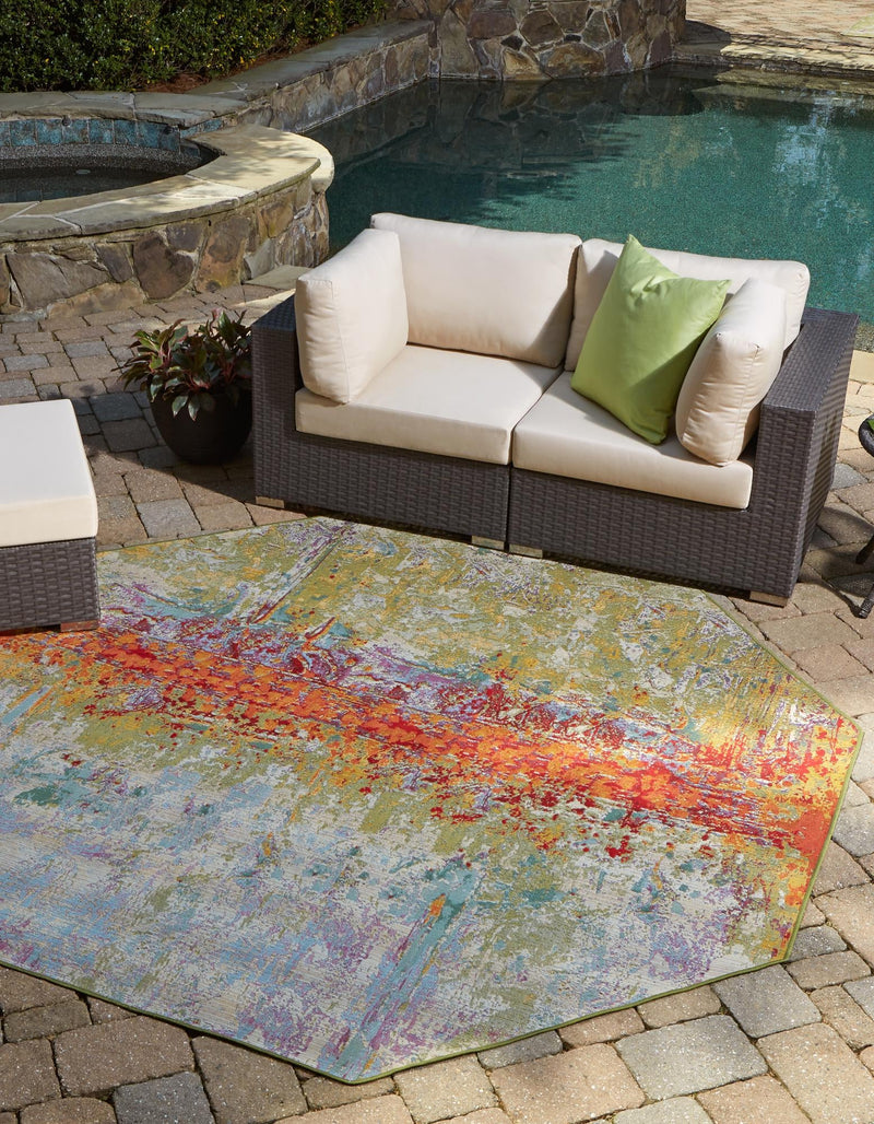 Urban Terrace Collection Area Rug -  Terrace Octagon Multi  lifestyle 23