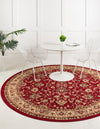 Isfahan Elegance Collection Area Rug - Naghsh-e Jahan (Burgundy) Round Burgundy  lifestyle 26