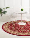 Isfahan Elegance Collection Area Rug - Naghsh-e Jahan (Burgundy) Round Burgundy  lifestyle 34