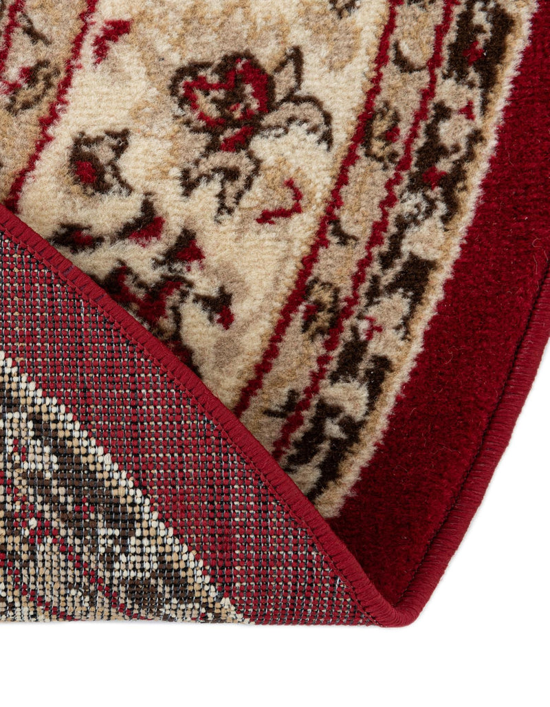 Isfahan Elegance Collection Area Rug - Naghsh-e Jahan (Burgundy) Round Burgundy  lifestyle 74