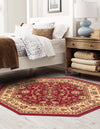 Isfahan Elegance Collection Area Rug - Naghsh-e Jahan (Burgundy) Octagon Burgundy  lifestyle 37