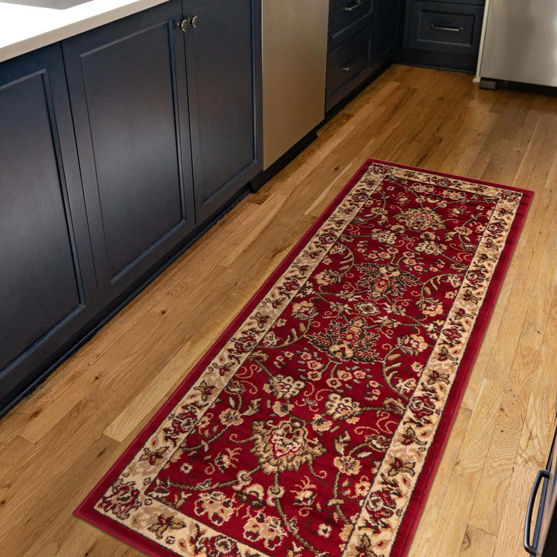 Isfahan Elegance Collection Area Rug - Naghsh-e Jahan (Burgundy) Runner Burgundy  lifestyle 130