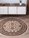 Isfahan Elegance Collection Area Rug - Naghsh-e Jahan (Ivory) Round Ivory  lifestyle 23