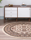 Isfahan Elegance Collection Area Rug - Naghsh-e Jahan (Ivory) Round Ivory  lifestyle 34