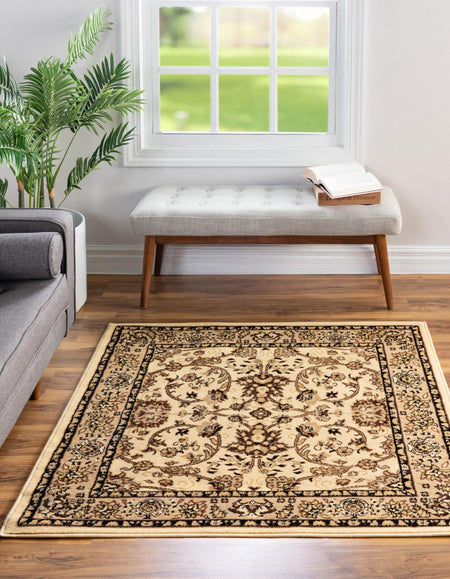 Isfahan Elegance Collection Area Rug - Naghsh-e Jahan (Ivory)