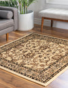 Isfahan Elegance Collection Area Rug - Naghsh-e Jahan (Ivory) Square Ivory  lifestyle 31