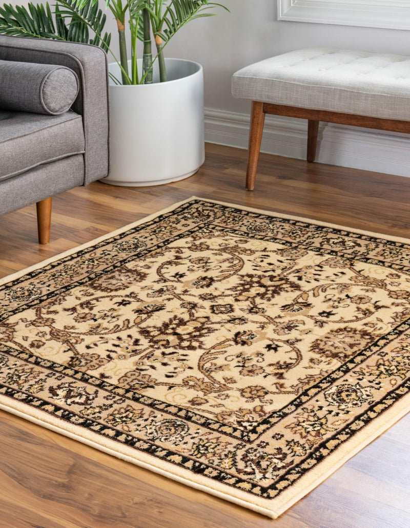 Isfahan Elegance Collection Area Rug - Naghsh-e Jahan (Ivory) Square Ivory  lifestyle 31