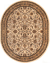 Isfahan Elegance Collection Area Rug - Naghsh-e Jahan (Ivory) Oval Ivory  lifestyle 20