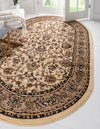 Isfahan Elegance Collection Area Rug - Naghsh-e Jahan (Ivory) Oval Ivory  lifestyle 25