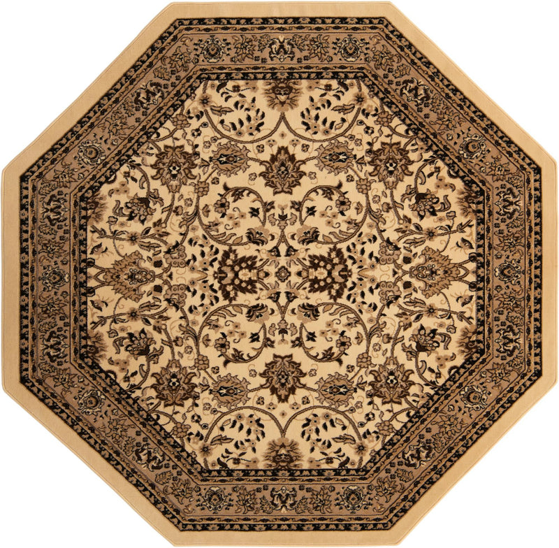 Isfahan Elegance Collection Area Rug - Naghsh-e Jahan (Ivory) Octagon Ivory  lifestyle 21