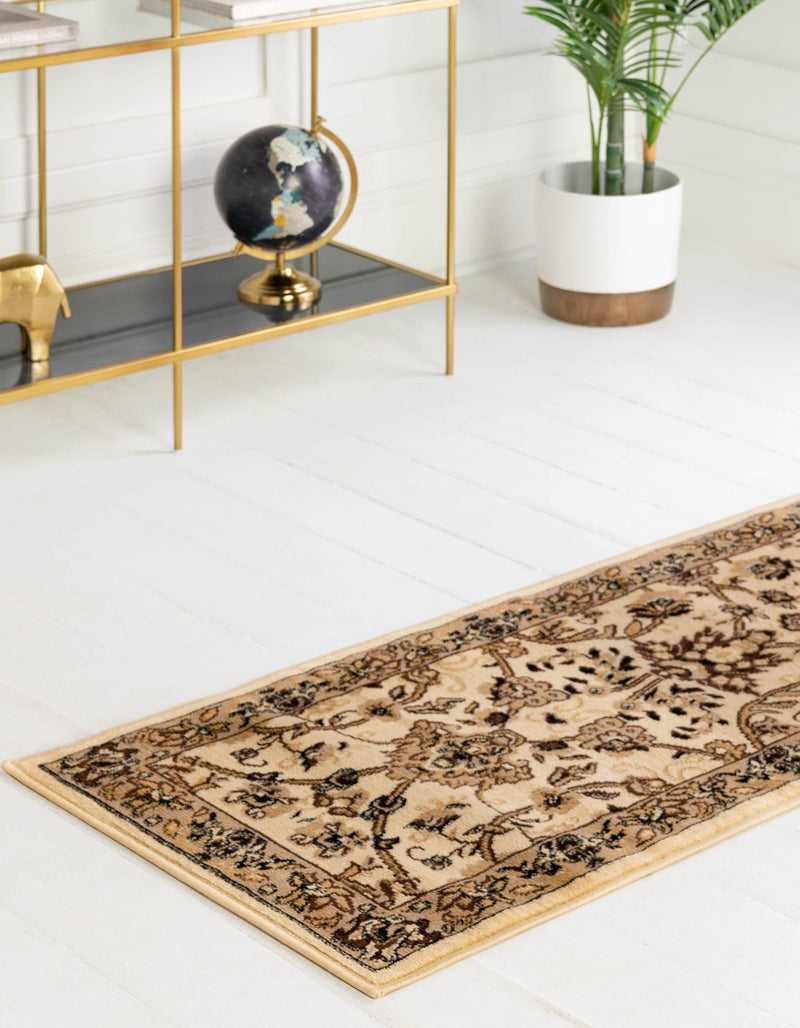 Isfahan Elegance Collection Area Rug - Naghsh-e Jahan (Ivory) Runner Ivory  lifestyle 29