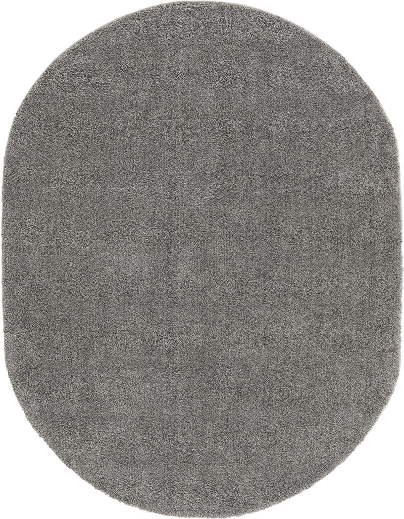 Solid Shag Seaside Collection Area Rug - Azure Cove (Gray) Oval Gray  lifestyle 19