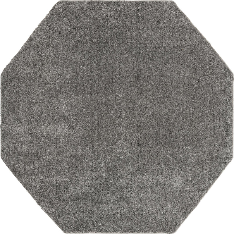 Solid Shag Seaside Collection Area Rug - Azure Cove (Gray) Octagon Gray  lifestyle 20